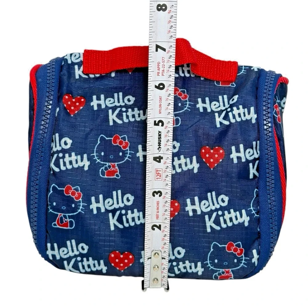 Sanrio‎ Smiles Hello Kitty Navy Red Travel Organizer Hang Up Pouch Makeup Bag